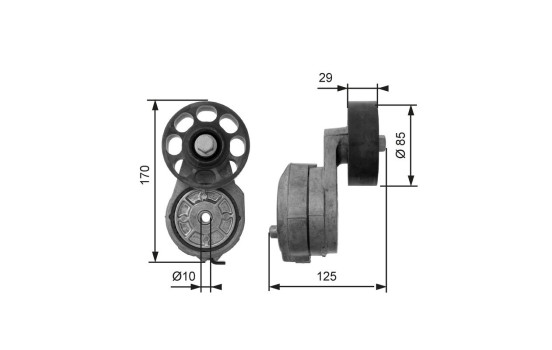 Tensioner Pulley, v-ribbed belt DriveAlign® T38425 Gates