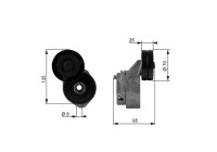 Tensioner Pulley, v-ribbed belt DriveAlign® T38430 Gates