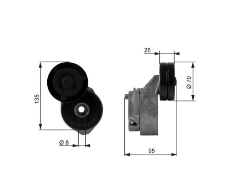 Tensioner Pulley, v-ribbed belt DriveAlign® T38430 Gates