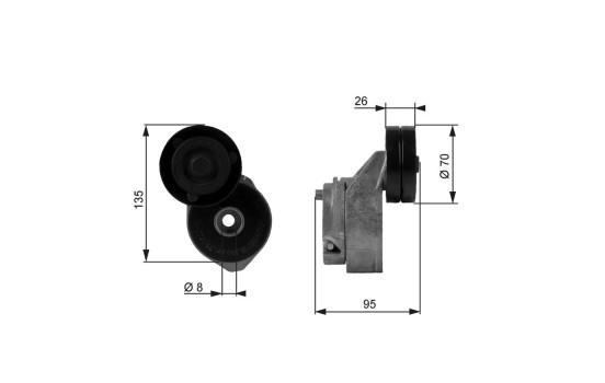 Tensioner Pulley, v-ribbed belt DriveAlign® T38430 Gates