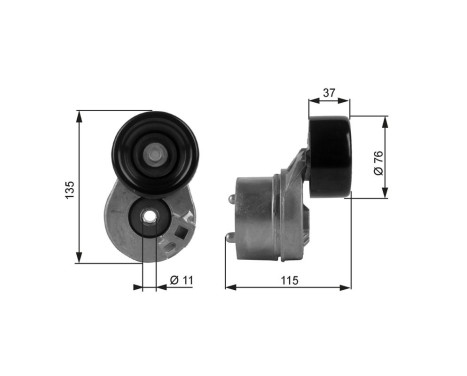 Tensioner Pulley, v-ribbed belt DriveAlign® T38431 Gates