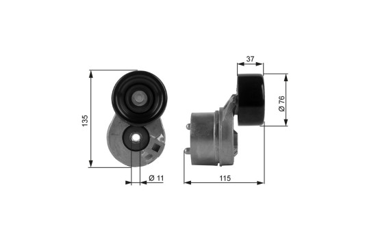 Tensioner Pulley, v-ribbed belt DriveAlign® T38431 Gates