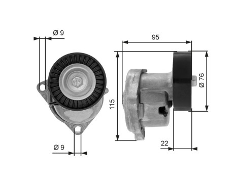 Tensioner Pulley, v-ribbed belt DriveAlign® T38448 Gates