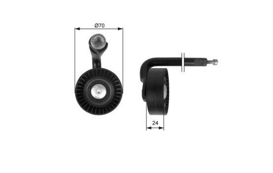 Tensioner Pulley, v-ribbed belt DriveAlign® T39020 Gates