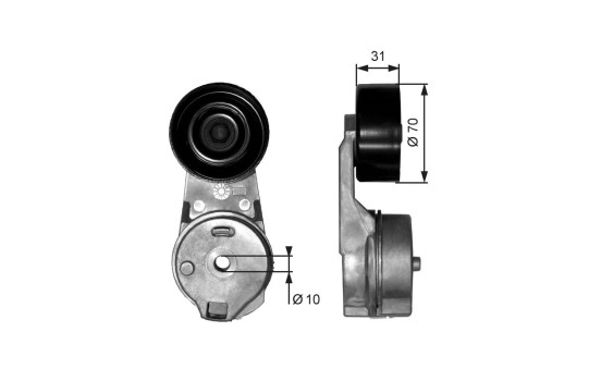 Tensioner Pulley, v-ribbed belt DriveAlign® T39065 Gates