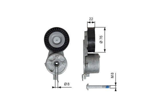 Tensioner Pulley, v-ribbed belt DriveAlign® T39141 Gates