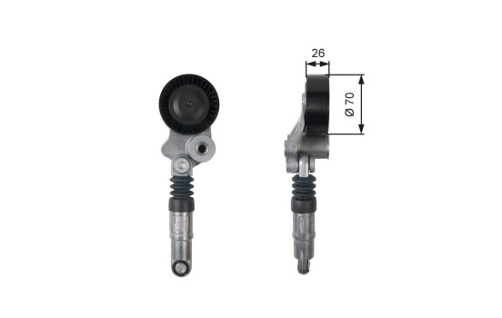 Tensioner Pulley, v-ribbed belt DriveAlign® T39158 Gates
