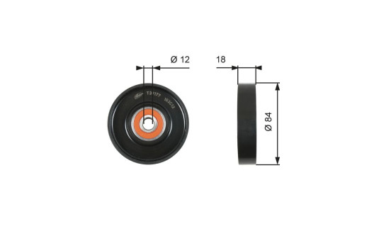 Tensioner Pulley, v-ribbed belt DriveAlign® T39177 Gates