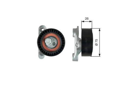 Tensioner Pulley, v-ribbed belt DriveAlign® T39345 Gates