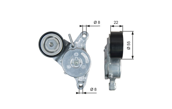 Tensioner Pulley, v-ribbed belt DriveAlign® T39392 Gates