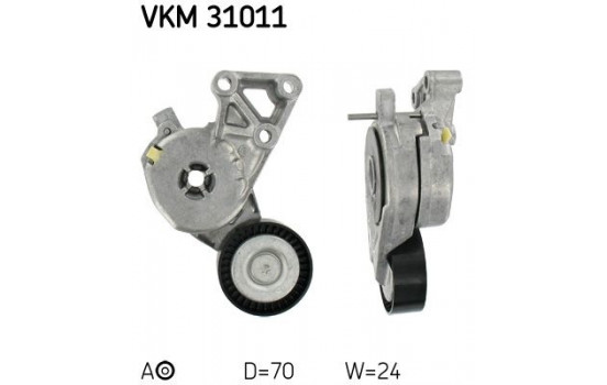 Tensioner Pulley, v-ribbed belt VKM 31011 SKF