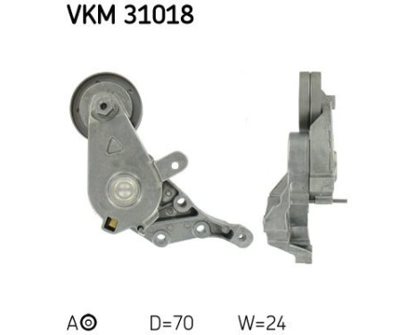 Tensioner Pulley, v-ribbed belt VKM 31018 SKF