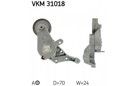 Tensioner Pulley, v-ribbed belt VKM 31018 SKF