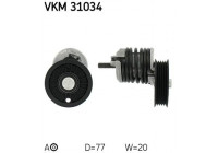 Tensioner Pulley, v-ribbed belt VKM 31034 SKF