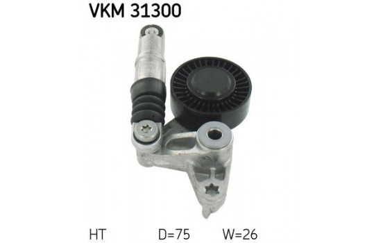 Tensioner Pulley, v-ribbed belt VKM 31300 SKF