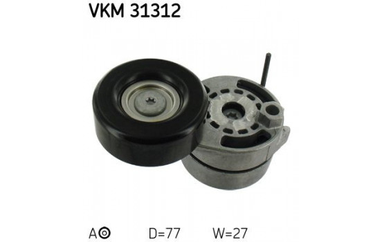 Tensioner Pulley, v-ribbed belt VKM 31312 SKF