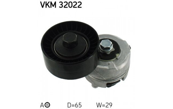 Tensioner Pulley, v-ribbed belt VKM 32022 SKF