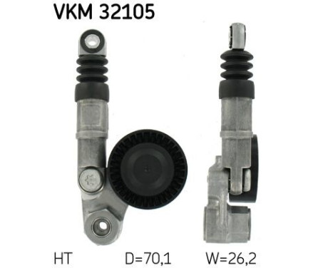 Tensioner Pulley, v-ribbed belt VKM 32105 SKF