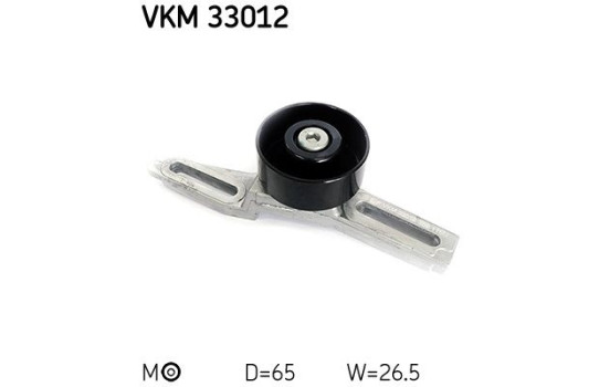 Tensioner Pulley, v-ribbed belt VKM 33012 SKF