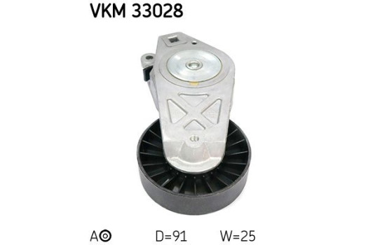 Tensioner Pulley, v-ribbed belt VKM 33028 SKF, Image 2