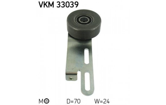 Tensioner Pulley, v-ribbed belt VKM 33039 SKF