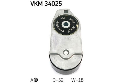 Tensioner Pulley, v-ribbed belt VKM 34025 SKF, Image 2