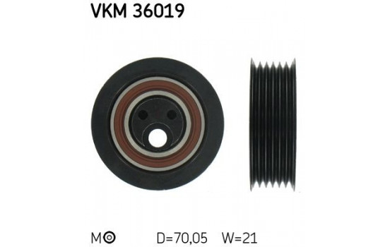 Tensioner Pulley, v-ribbed belt VKM 36019 SKF