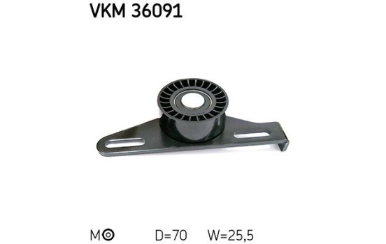 Tensioner Pulley, v-ribbed belt VKM 36091 SKF