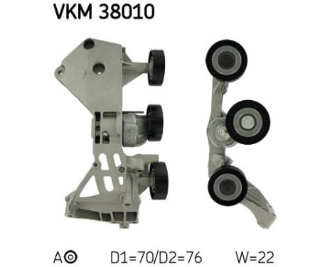 Tensioner Pulley, v-ribbed belt VKM 38010 SKF