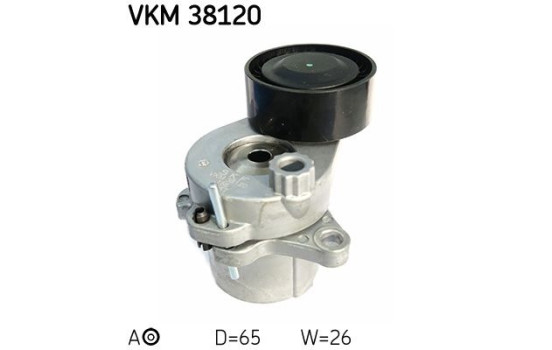Tensioner Pulley, v-ribbed belt VKM 38120 SKF