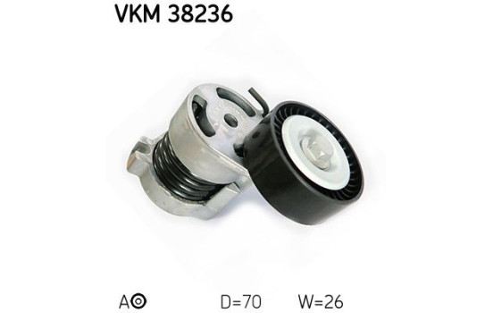 Tensioner Pulley, v-ribbed belt VKM 38236 SKF