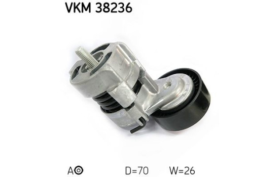 Tensioner Pulley, v-ribbed belt VKM 38236 SKF, Image 2
