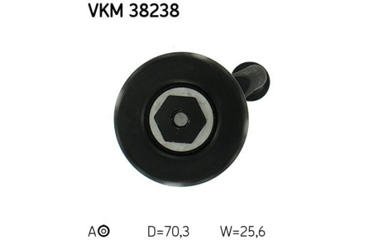 Tensioner Pulley, v-ribbed belt VKM 38238 SKF, Image 2