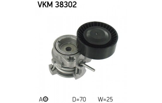 Tensioner Pulley, v-ribbed belt VKM 38302 SKF