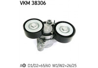 Tensioner Pulley, v-ribbed belt VKM 38306 SKF