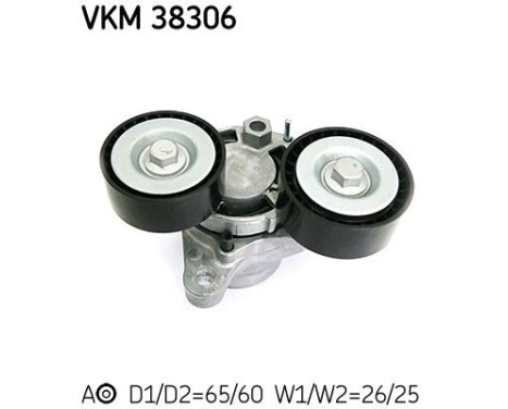 Tensioner Pulley, v-ribbed belt VKM 38306 SKF