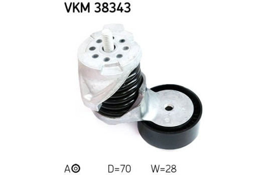 Tensioner Pulley, v-ribbed belt VKM 38343 SKF, Image 2