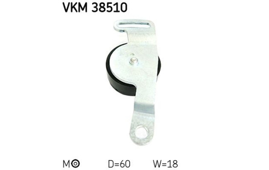 Tensioner Pulley, v-ribbed belt VKM 38510 SKF, Image 2