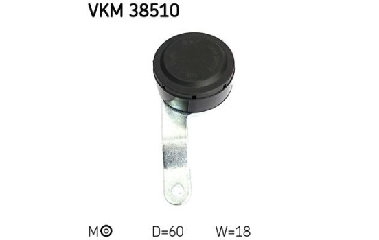 Tensioner Pulley, v-ribbed belt VKM 38510 SKF, Image 3