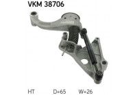Tensioner Pulley, v-ribbed belt VKM 38706 SKF