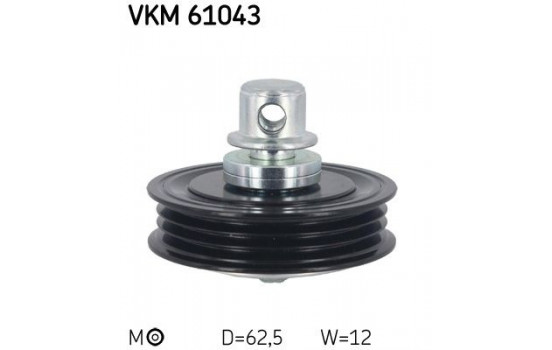Tensioner Pulley, v-ribbed belt VKM 61043 SKF