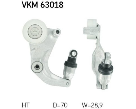Tensioner Pulley, v-ribbed belt VKM 63018 SKF