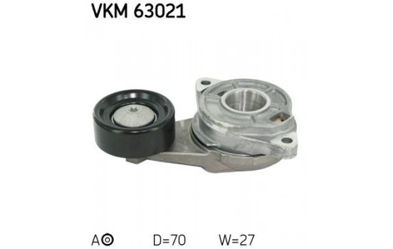 Tensioner Pulley, v-ribbed belt VKM 63021 SKF