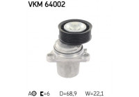 Tensioner Pulley, v-ribbed belt VKM 64002 SKF