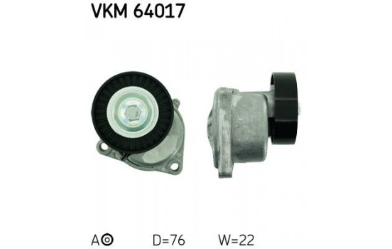 Tensioner Pulley, v-ribbed belt VKM 64017 SKF
