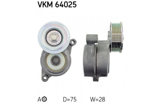 Tensioner Pulley, v-ribbed belt VKM 64025 SKF