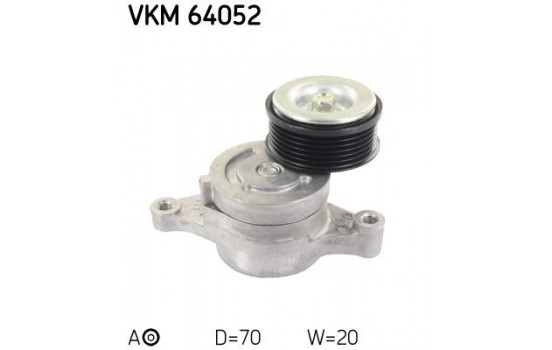 Tensioner Pulley, v-ribbed belt VKM 64052 SKF