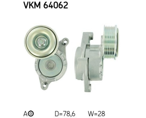 Tensioner Pulley, v-ribbed belt VKM 64062 SKF