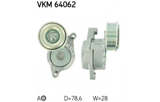 Tensioner Pulley, v-ribbed belt VKM 64062 SKF