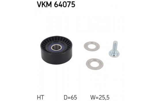 Tensioner Pulley, v-ribbed belt VKM 64075 SKF